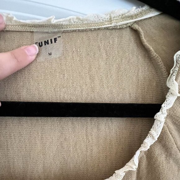 UNIF Women's Cream and Tan Top - Picture 2 of 4